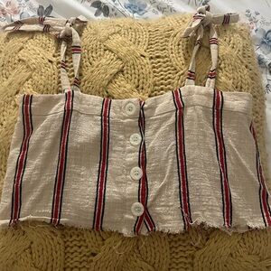 Striped Button-Front Tank Top